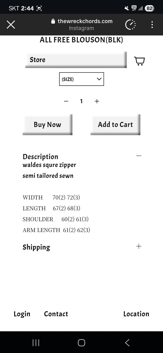 뤡코즈 블루종 3사이즈 상품이미지2