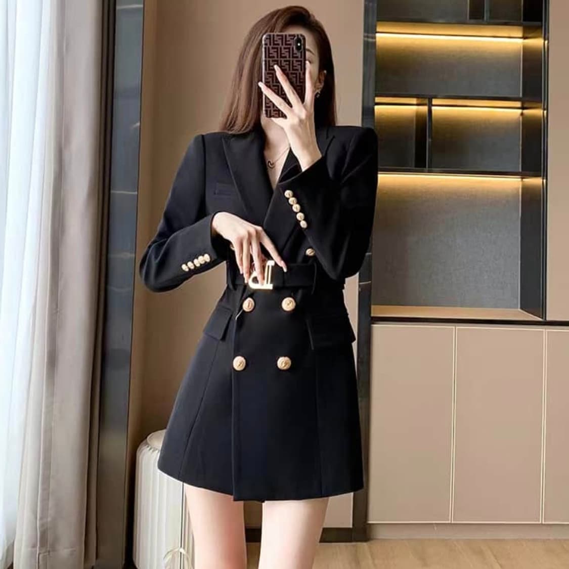 발* B벨티드 더블버튼 자켓원피스 55 상품이미지2