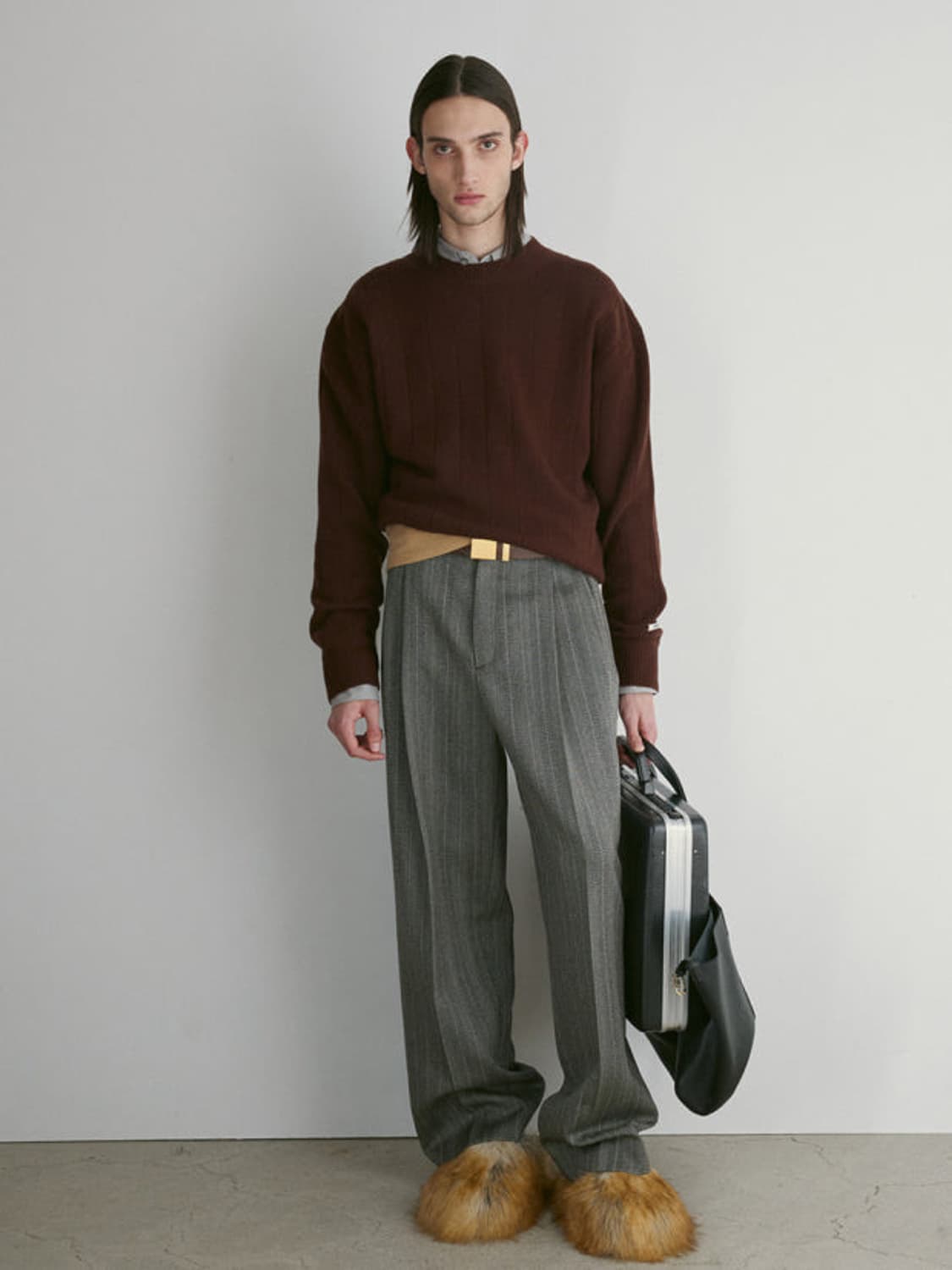 (S) 렉토 24FW 브로큰 헤링본 투 턱 와이드 팬츠 상품이미지5