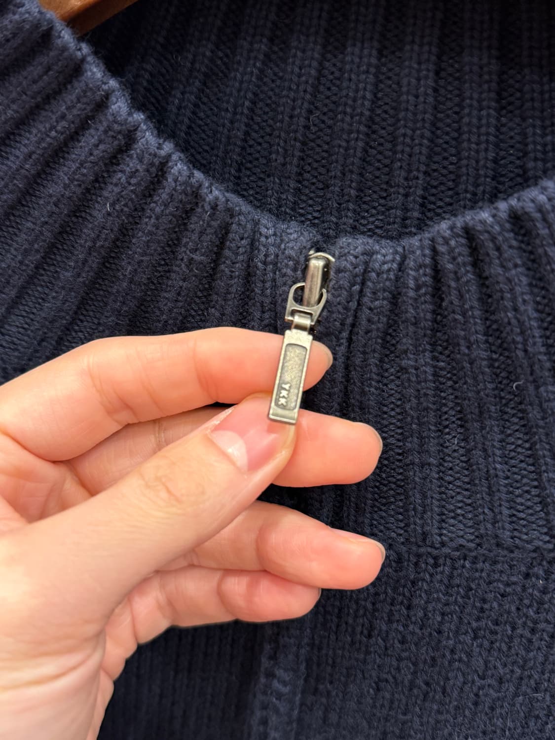 00s L.L.Bean 엘엘빈 코튼 니트 집업 (black) 상품이미지4