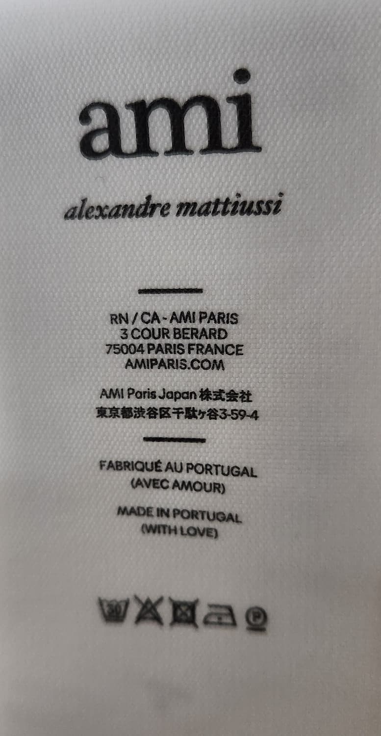 아미 새상품 스몰 하트 반팔 티셔츠 화이트 L 상품이미지6