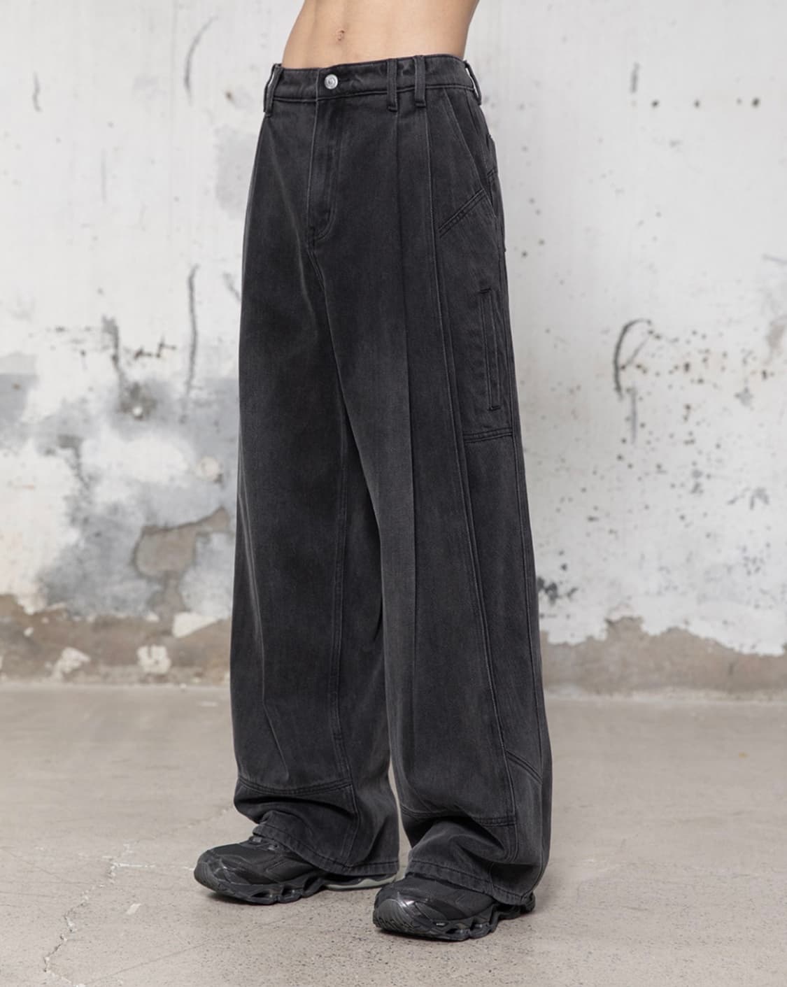 비긴202 베네타 투턱 데님팬츠 오프블랙 2 상품이미지1