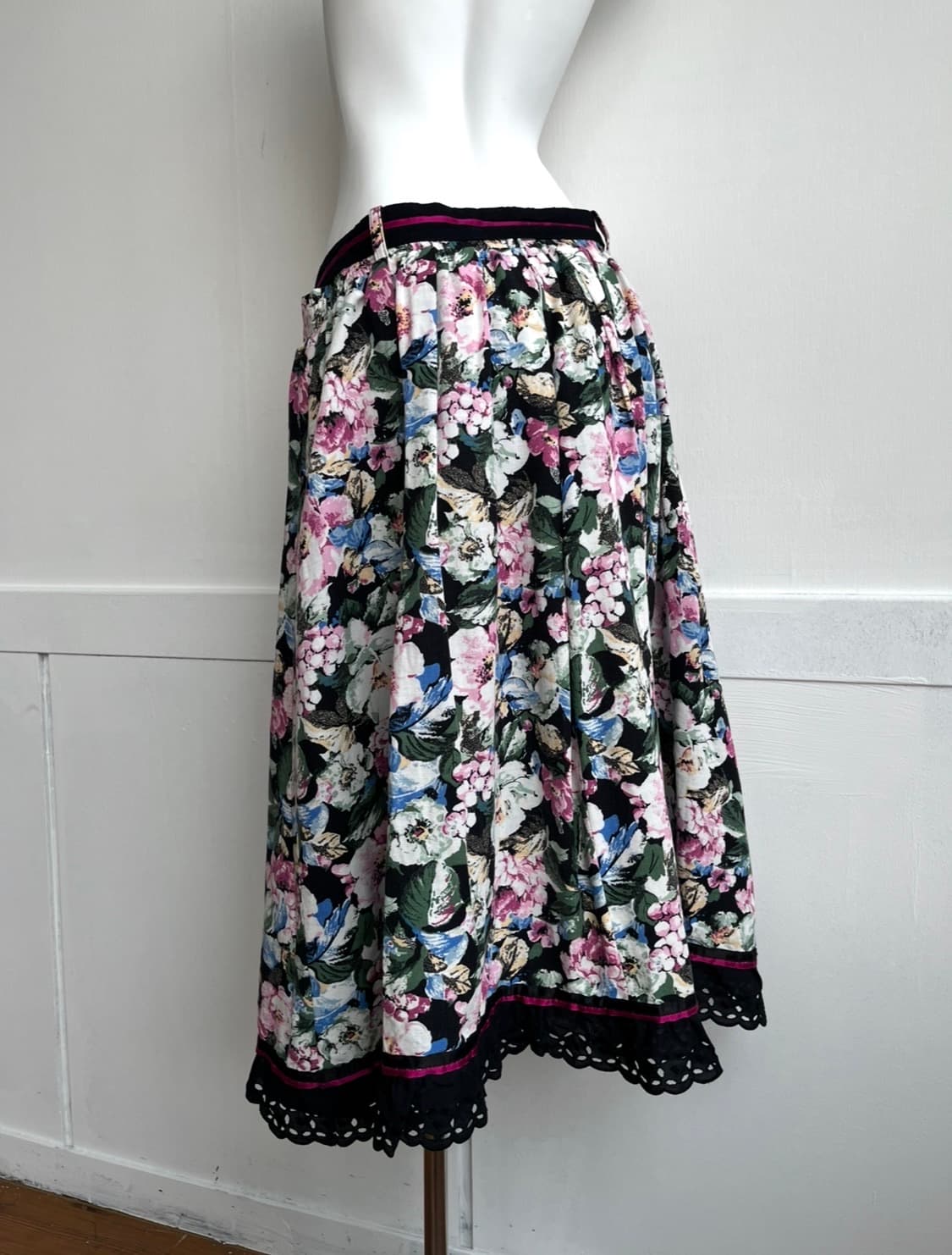 meico 로즈가든 플라워 레이스 플레어 스커트 상품이미지6