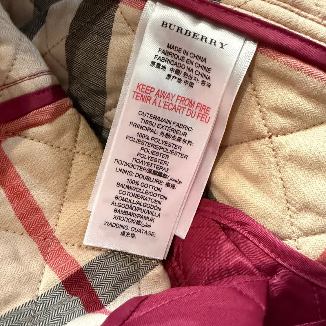 버버리 키즈 누빔 퀼팅 자켓 상품이미지3