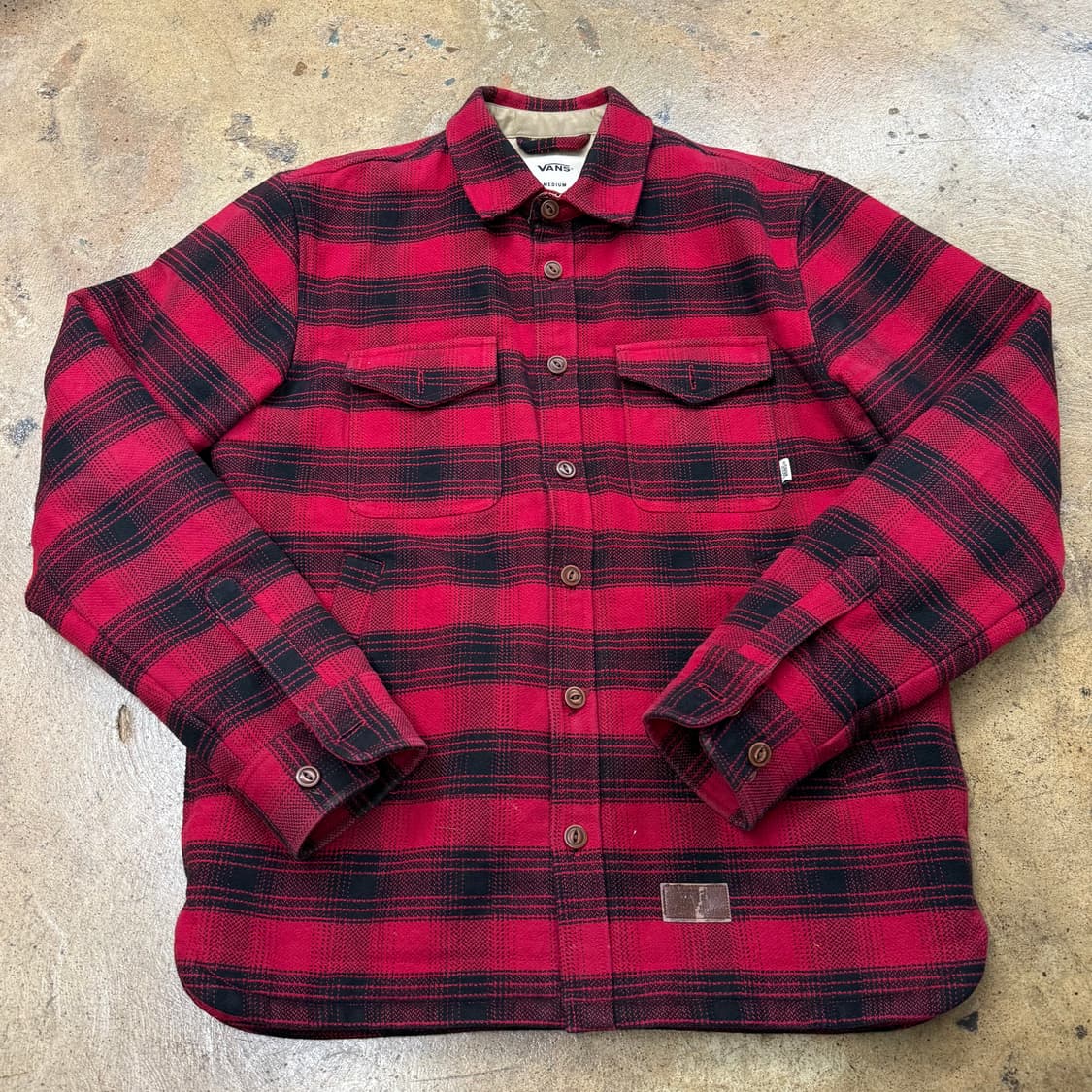 [정품/M] 반스 레드 블랙 체크 셔츠 b19 상품이미지2
