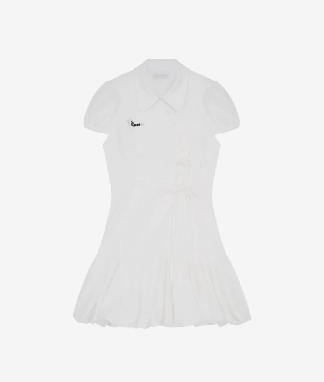 Puff Preppy Mini Dress White 상품이미지1
