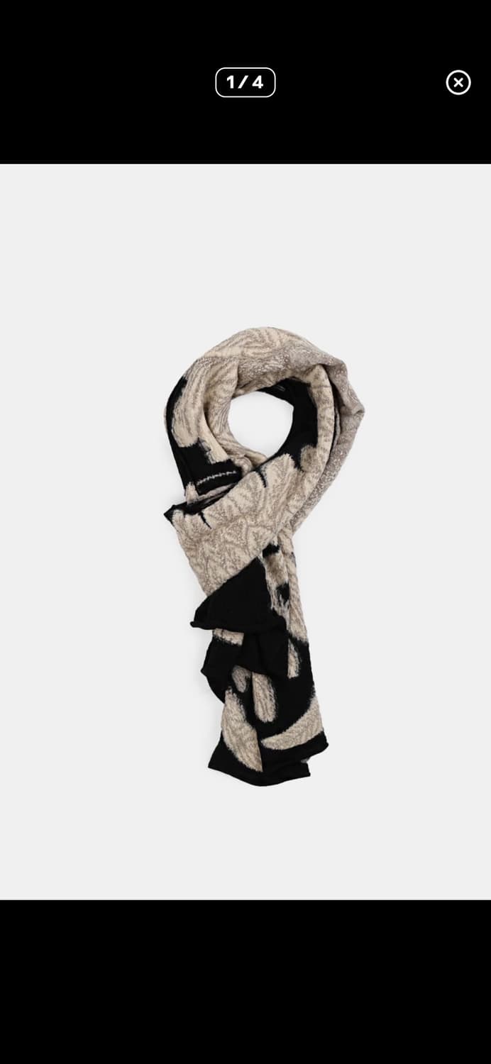 (새상품) 캐피탈 풀링 울 스카프 오와시 블랙 상품이미지1