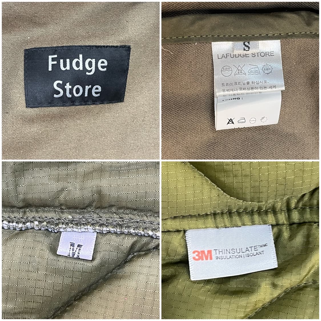라퍼지스토어 개파카 야상 자켓 카키 외피S 내피 M #csz3690 상품이미지3