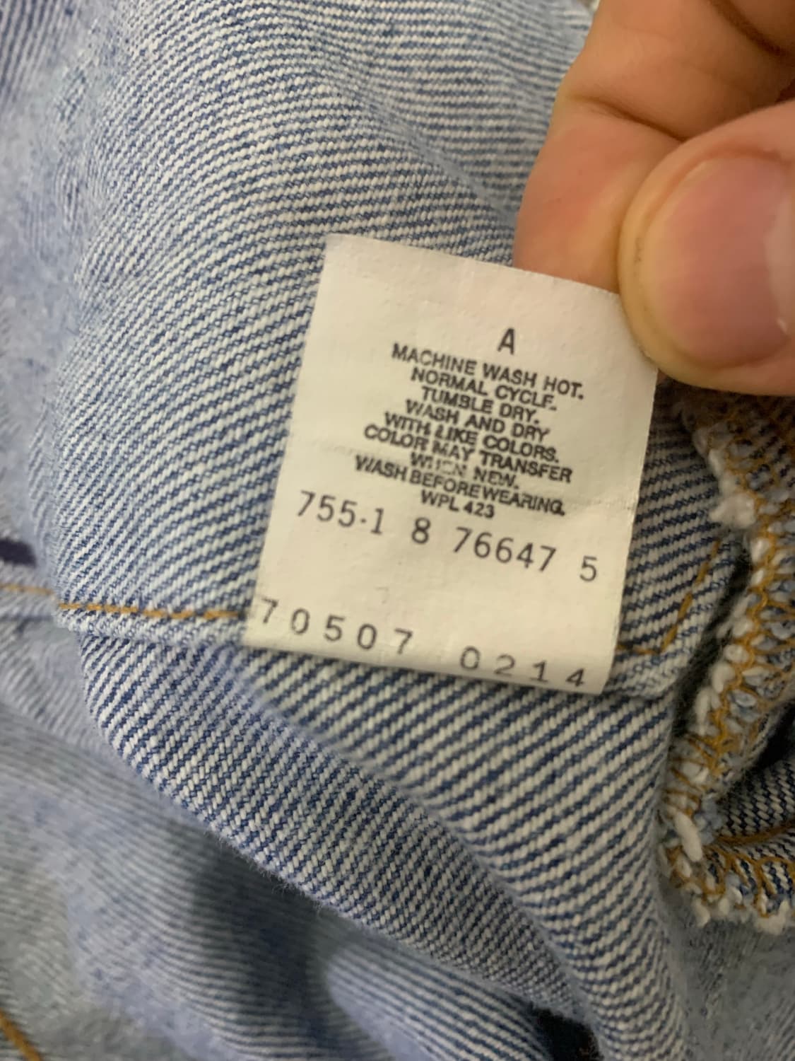 80s USA 빈티지 리바이스 70507 3세대 데님 트러커 자켓 상품이미지6