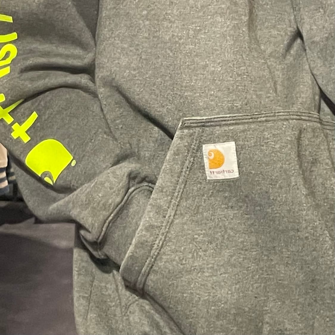 [IM] carhartt 칼하트 사이드 레터링 후드 그레이 상품이미지6