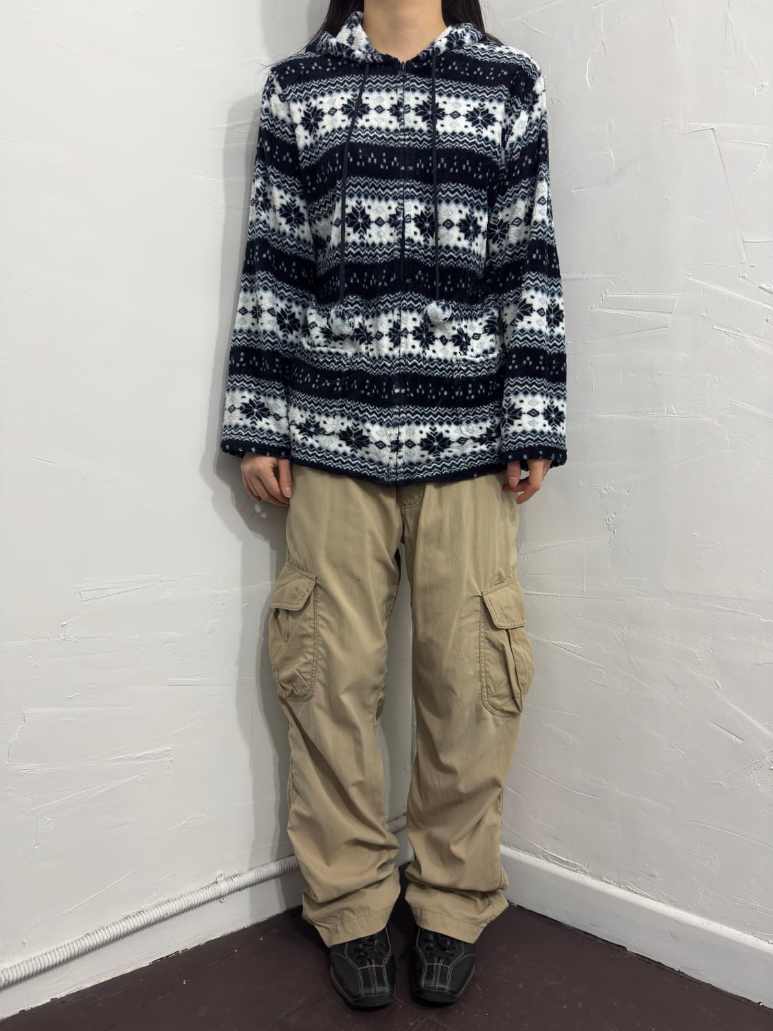 winter pattern hood fleece 상품이미지2