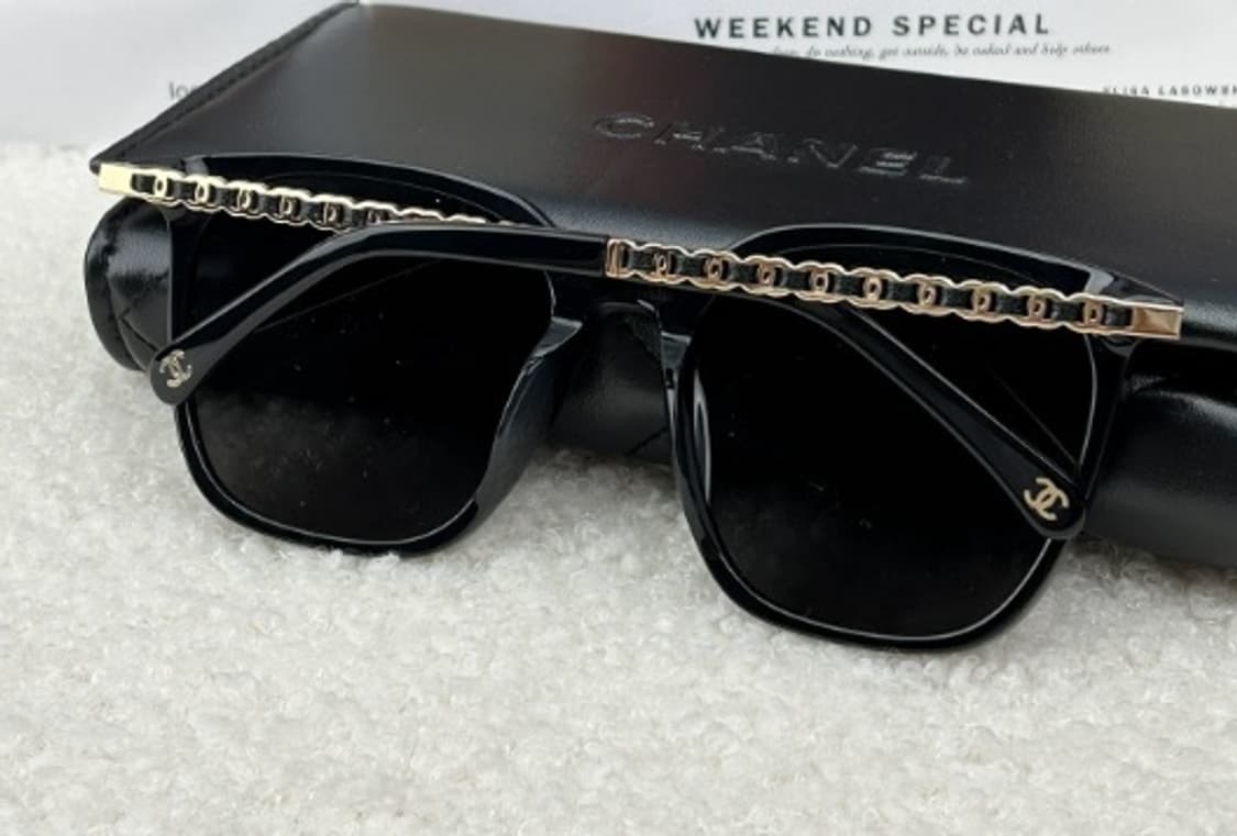 샤넬 정품 선글라스 블랙/골드 풀세트 상품이미지3