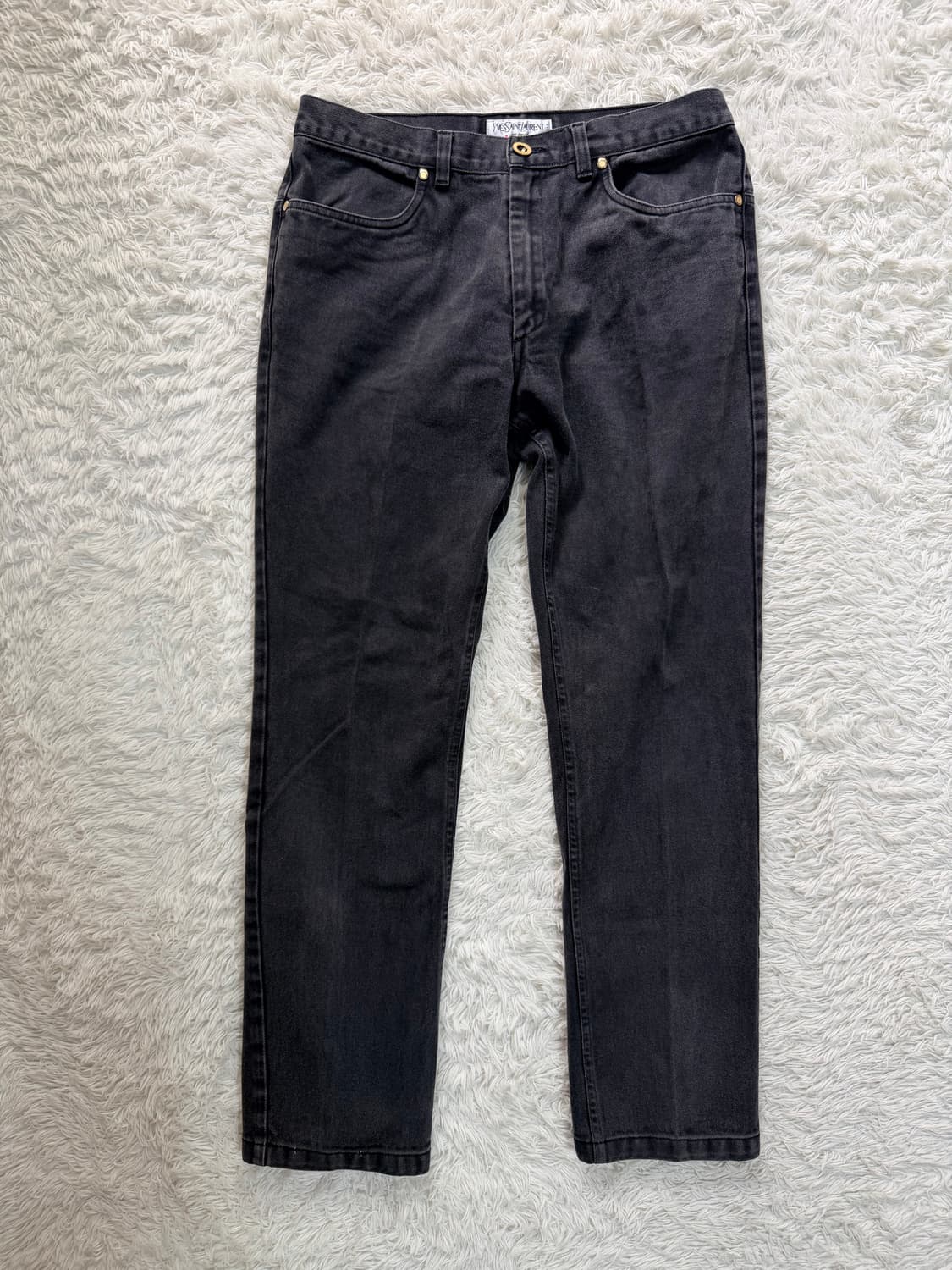 [Made in Italy] 입생로랑 리브고쉬 빈티지 로고 자수 데님 팬 상품이미지7