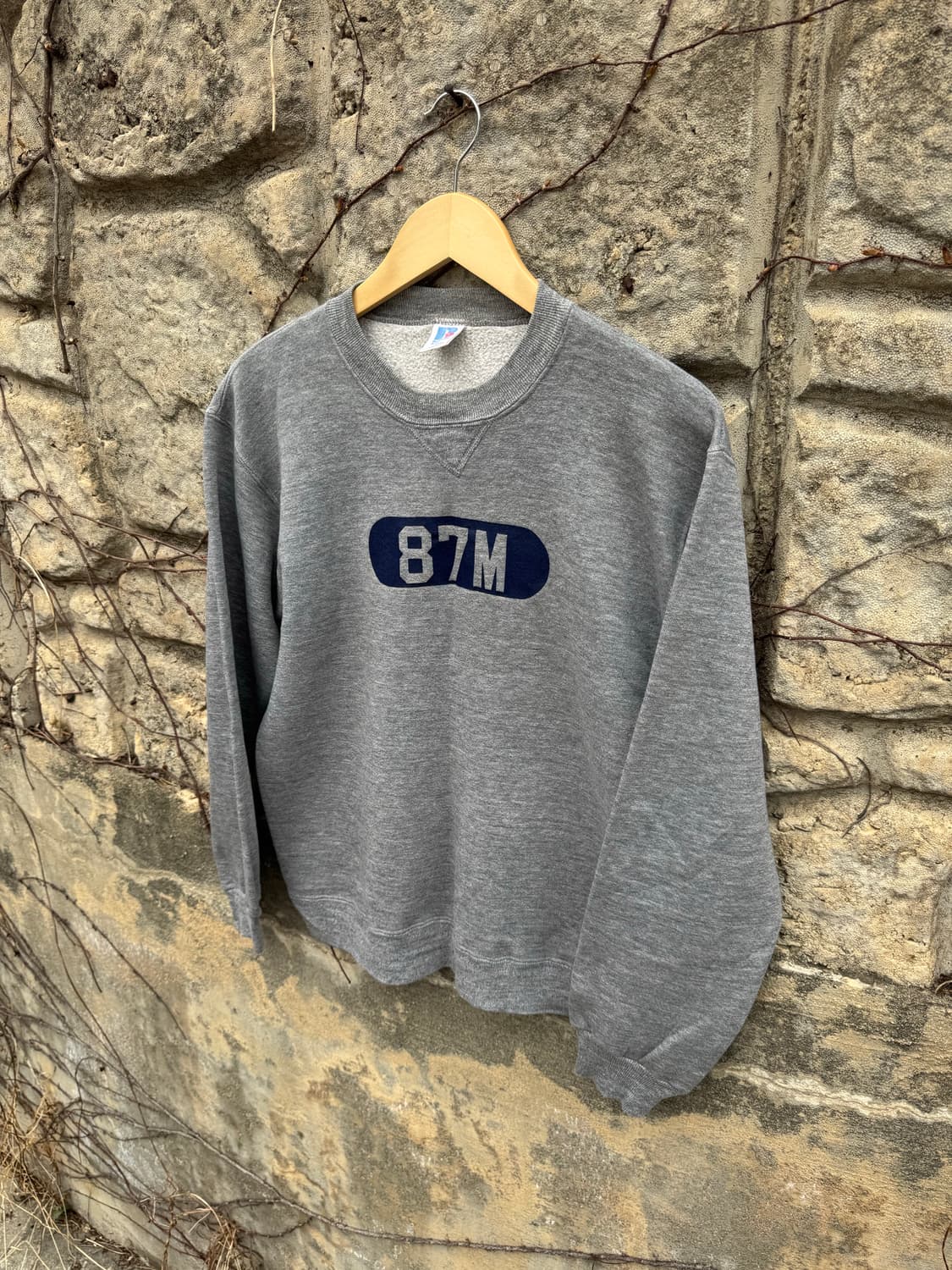 80~90s 러셀 애슬레틱 빈티지 프린팅 스웻 셔츠 맨투맨 그레이 m 상품이미지3