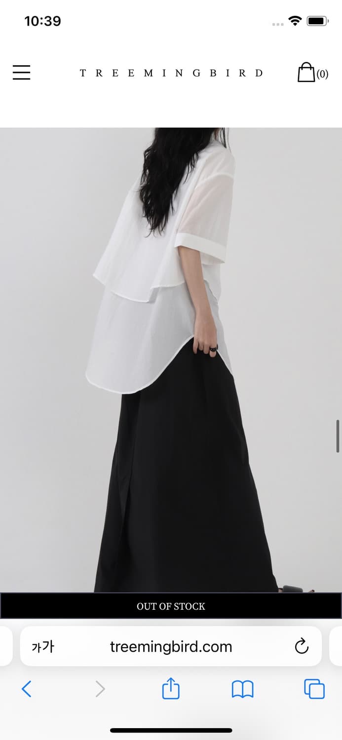 새상품)트리밍버드 레이어드 하프 셔츠 화이트 상품이미지6