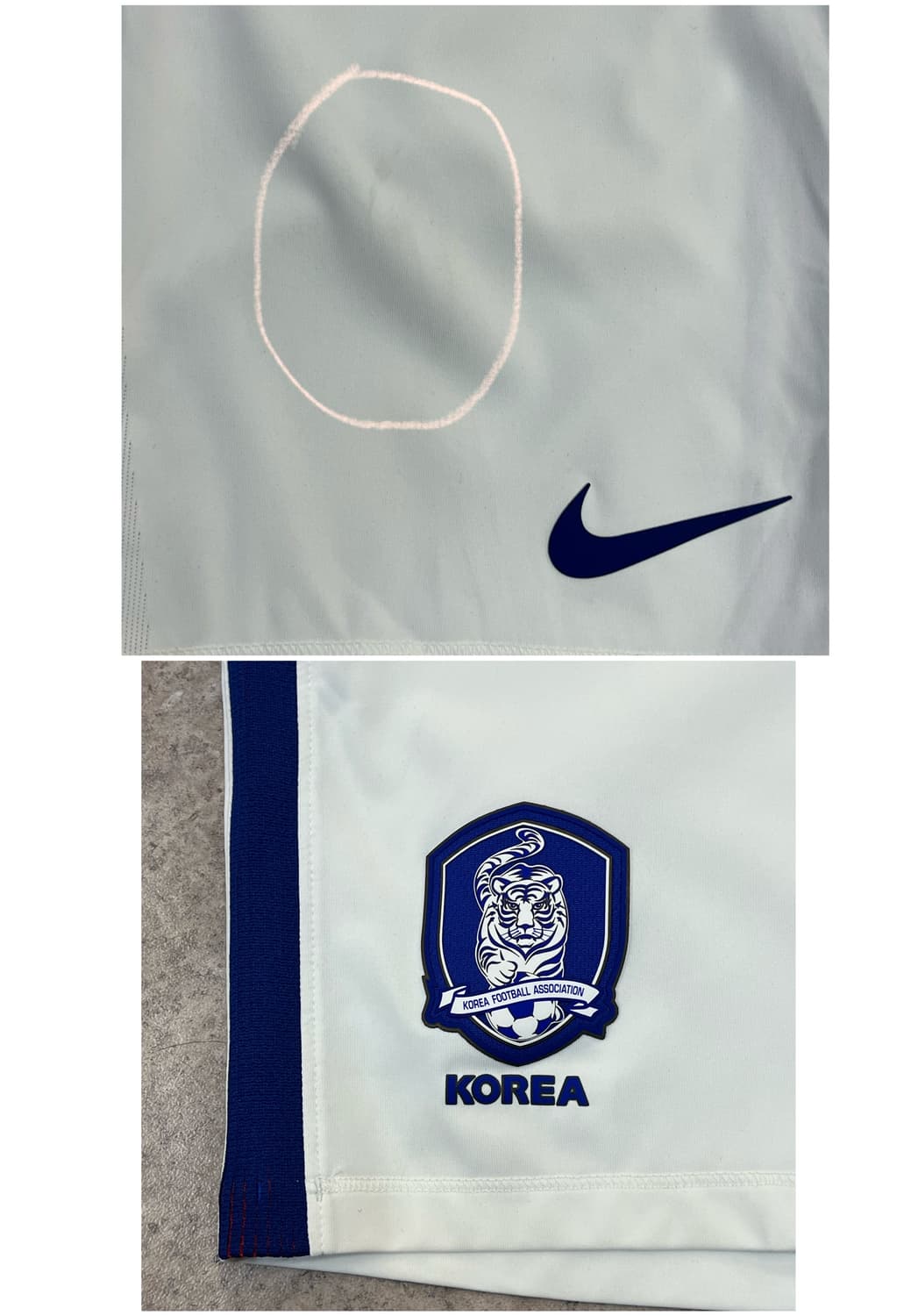 니이키 국대 선수 지급용 하프 팬츠 화이트 M #csz4071  상품이미지6