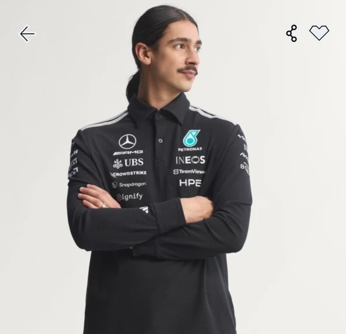 메르세데스 amg f1 팀 엔지니어 롱 슬리브 폴로 XL 상품이미지3