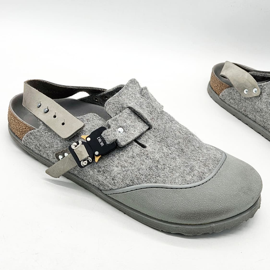  디올 x 버켄스탁 토키오 뮬 펠트 울 누벅 카프스킨 그레이 (43)  상품이미지8