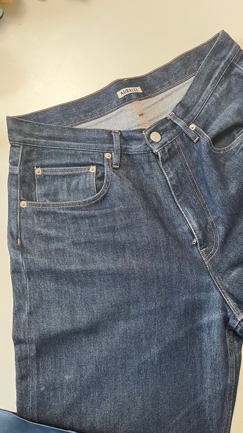 오라리 하드트위스트 와이드 인디고 데님 32 상품이미지1