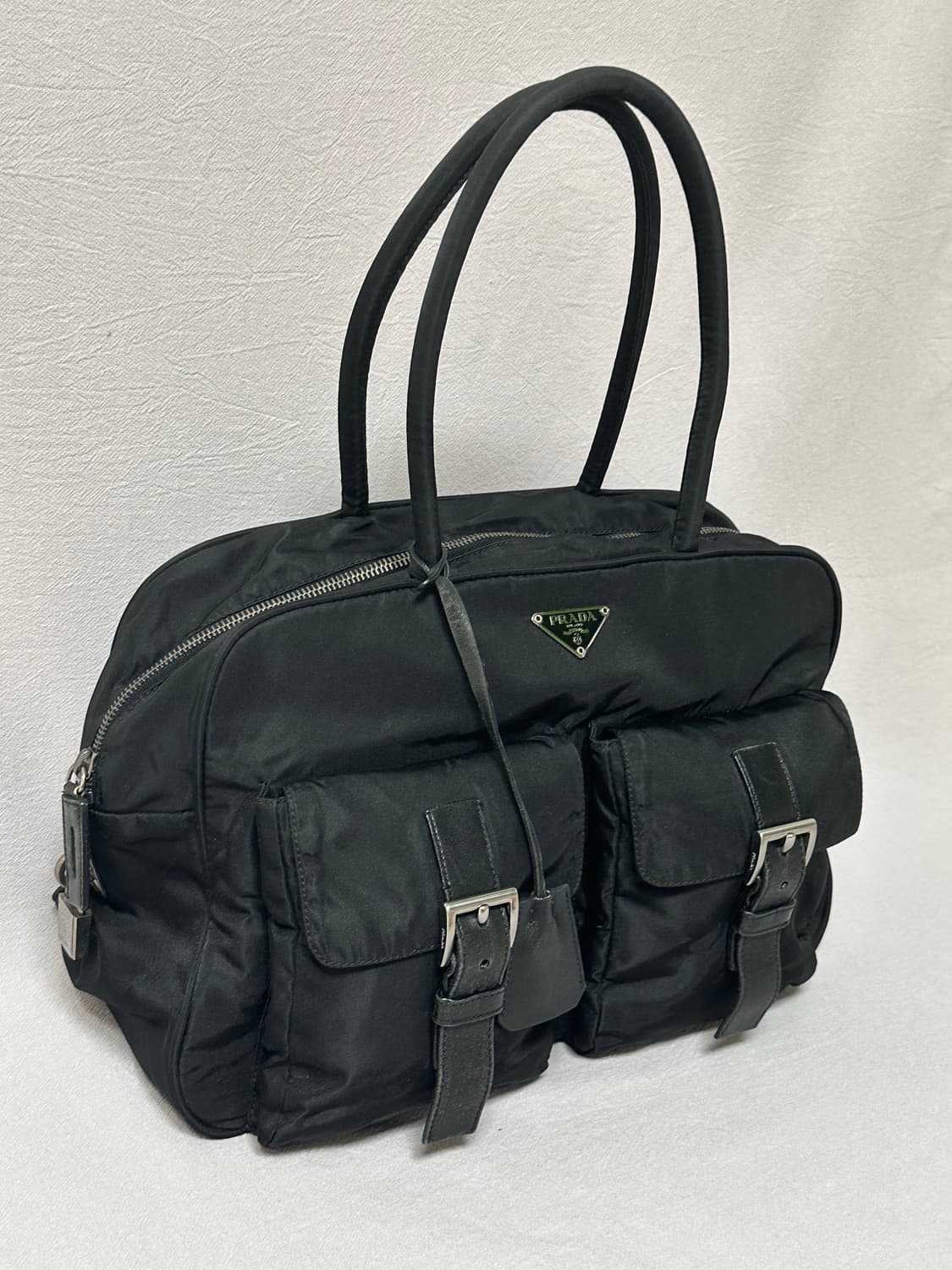 프라다 볼링백 바게트백 토트백 숄더백 나일론 포코노 y2k 상품이미지5