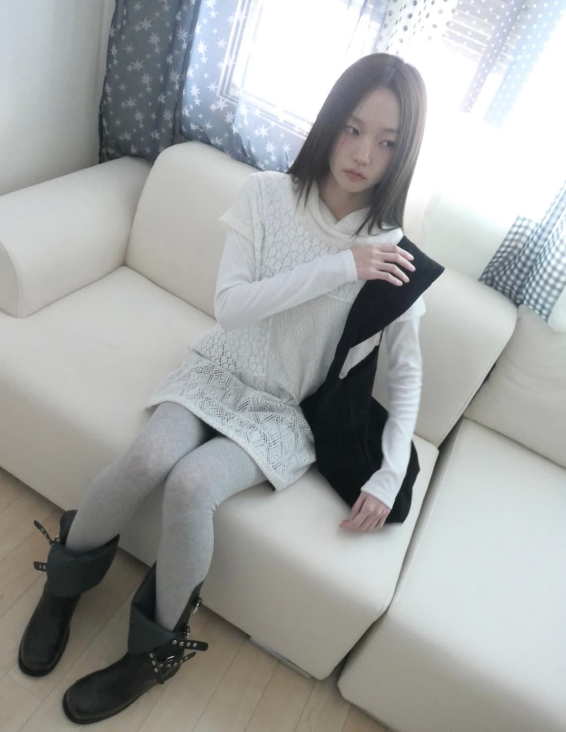 세이지블루 mellow vest (ivory) 상품이미지1