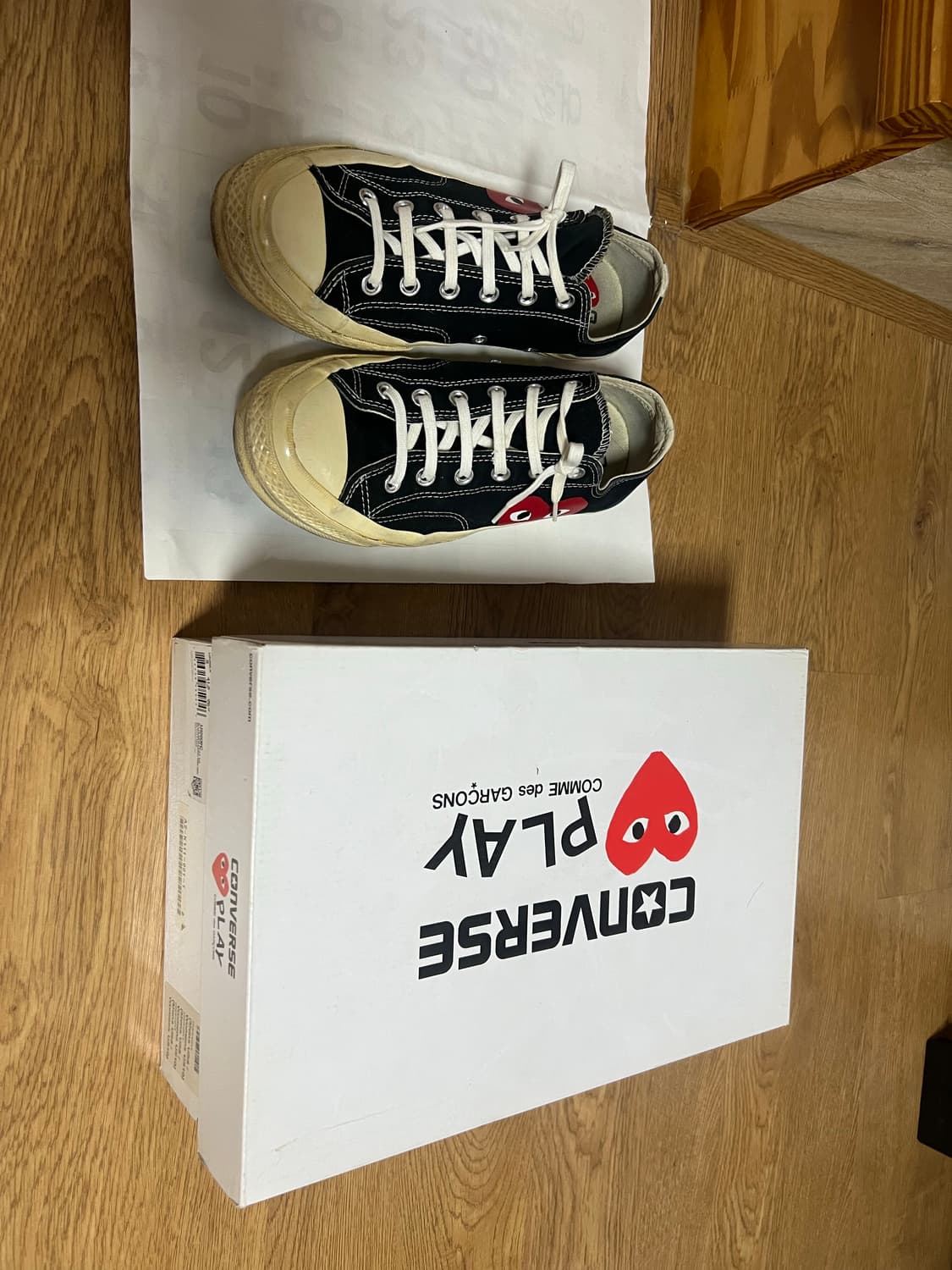 컨버스 꼼데가르송 블랙 로우 스니커즈/265 상품이미지1