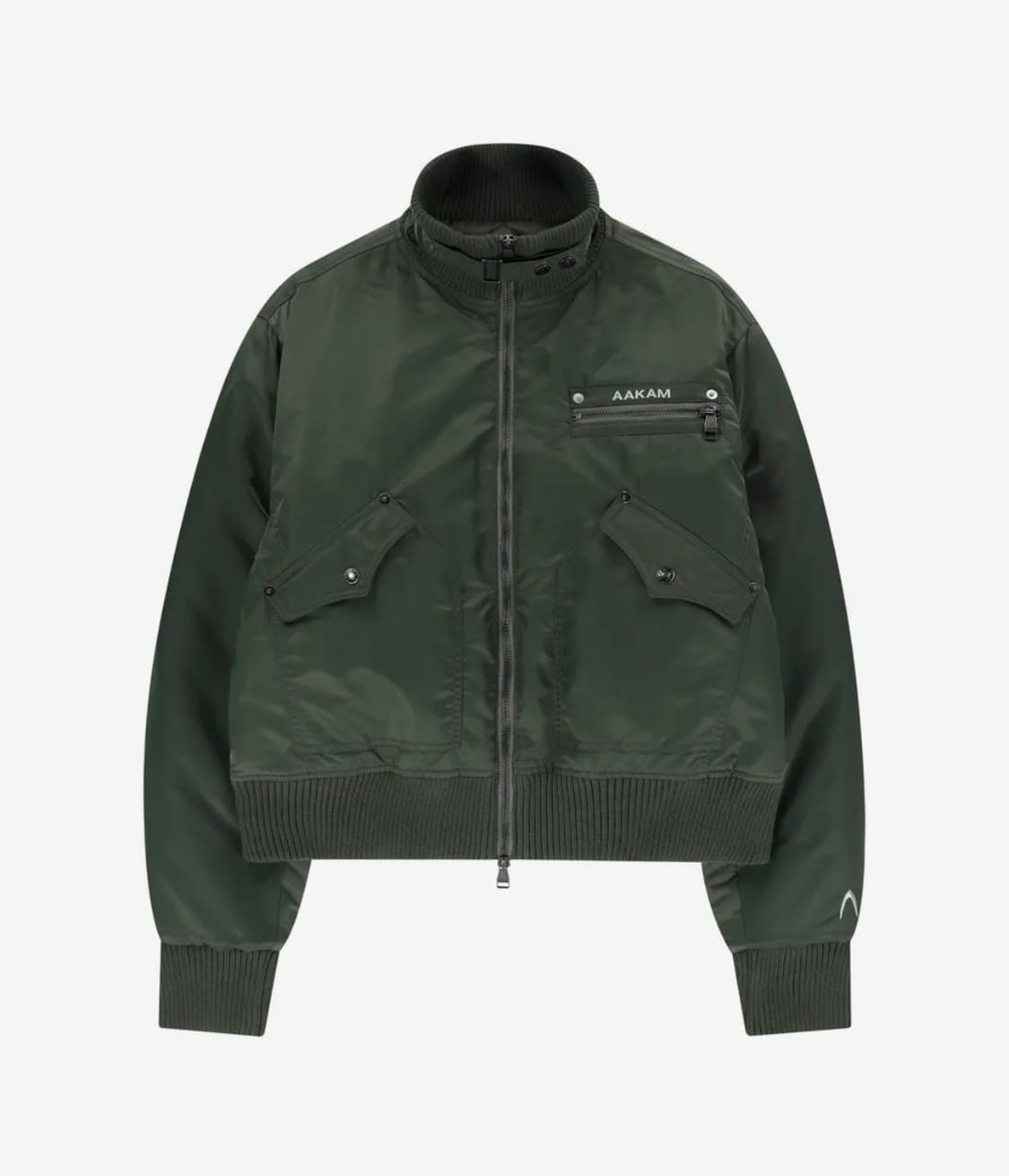 High-Neck Bomber Jacket (Khaki) 상품이미지1