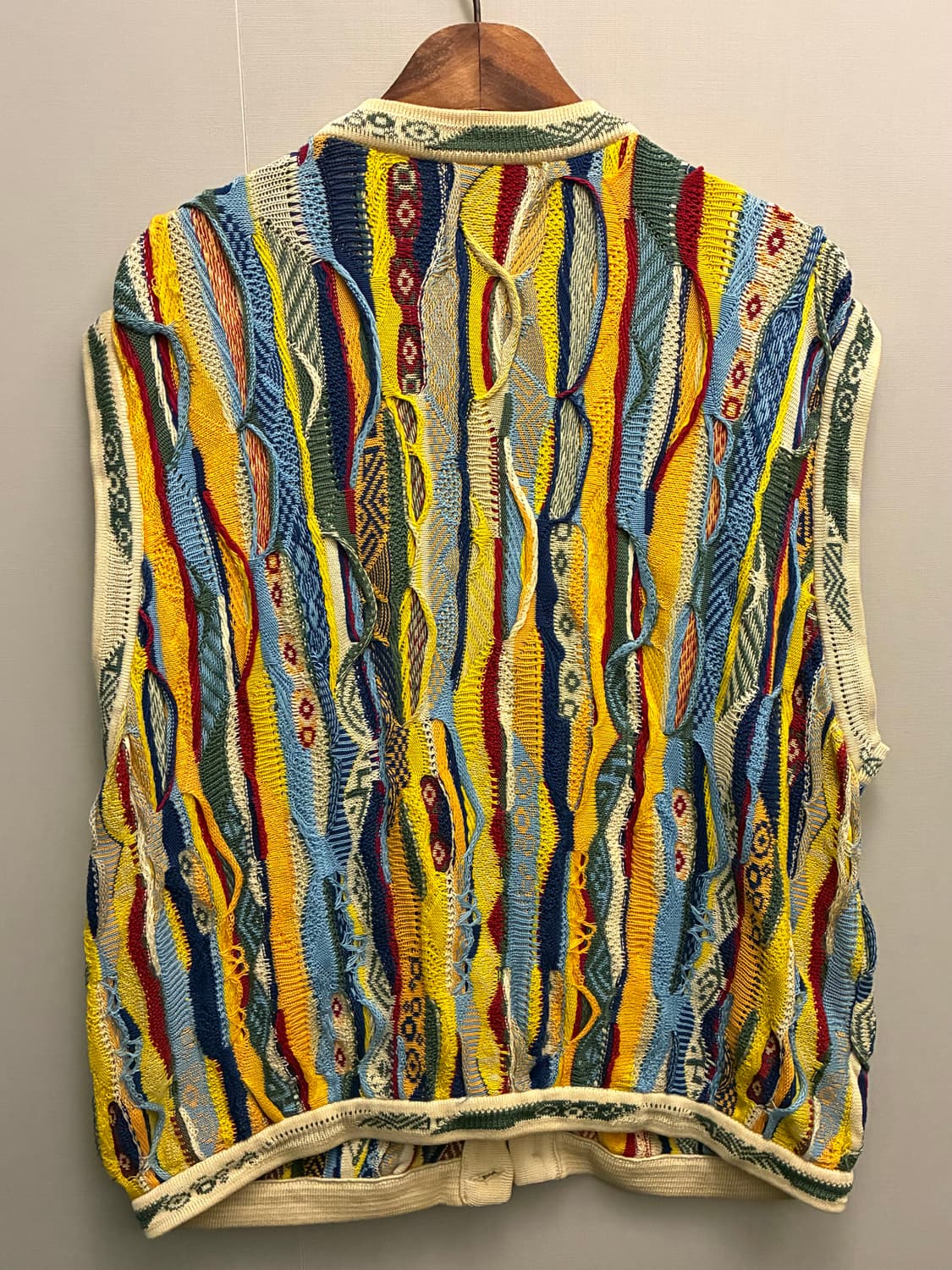 (XL)Coogi 쿠지 3D 에스닉 웨스턴 케이블 니트베스트 조끼 상품이미지7