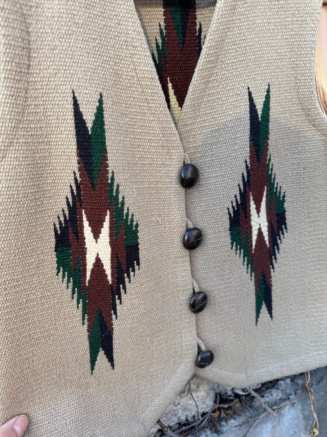 오르테가 핸드 우븐 울 웨스턴 네이티브 치마요 울 베스트 조끼 상품이미지5