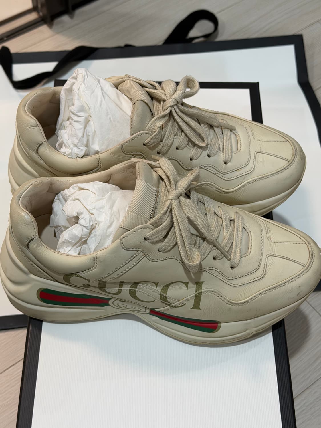 (W)구찌 라이톤 레더 스니커즈 36사이즈 상품이미지3