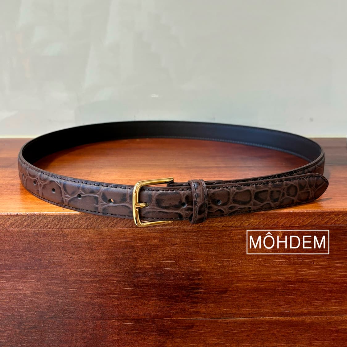[Unisex] 크로커 레더 골드 벨트 상품이미지3