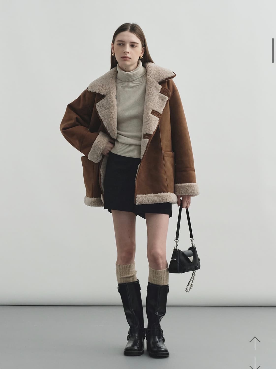 몽돌 리버시블 무스탕 (1회 착용) 상품이미지5