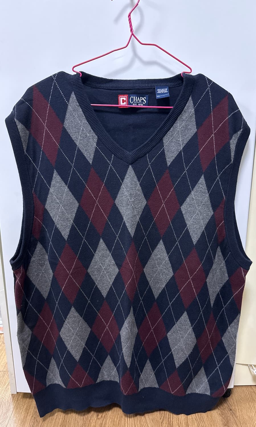 CHAPS 챕스 아가일 니트 조끼 상품이미지1