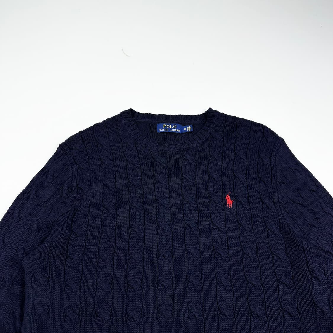 폴로 랄프로렌 클래식 케이블 니트 네이비 M 상품이미지2
