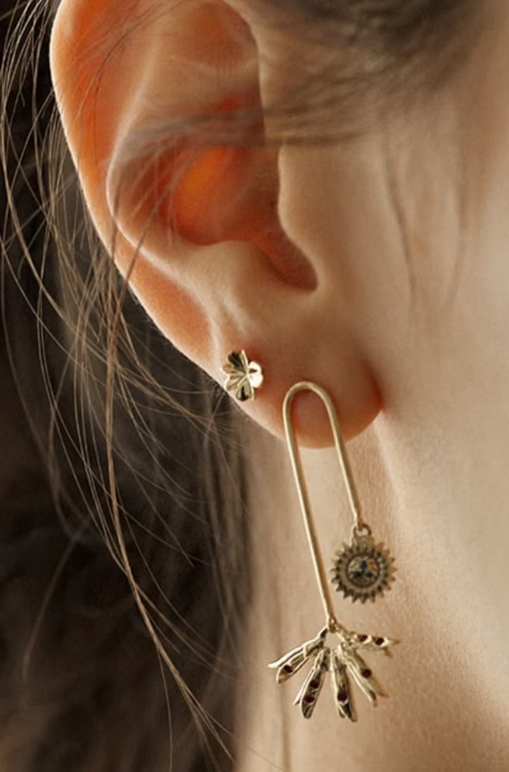 수엘 suel 14k 쁘띠 클로버 피어싱 상품이미지1