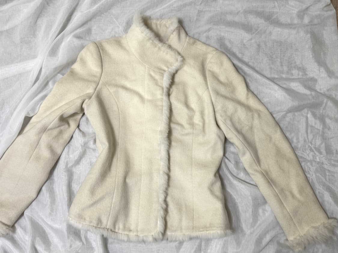 하이넥 퍼 자켓 코트 핀터깔 상품이미지3