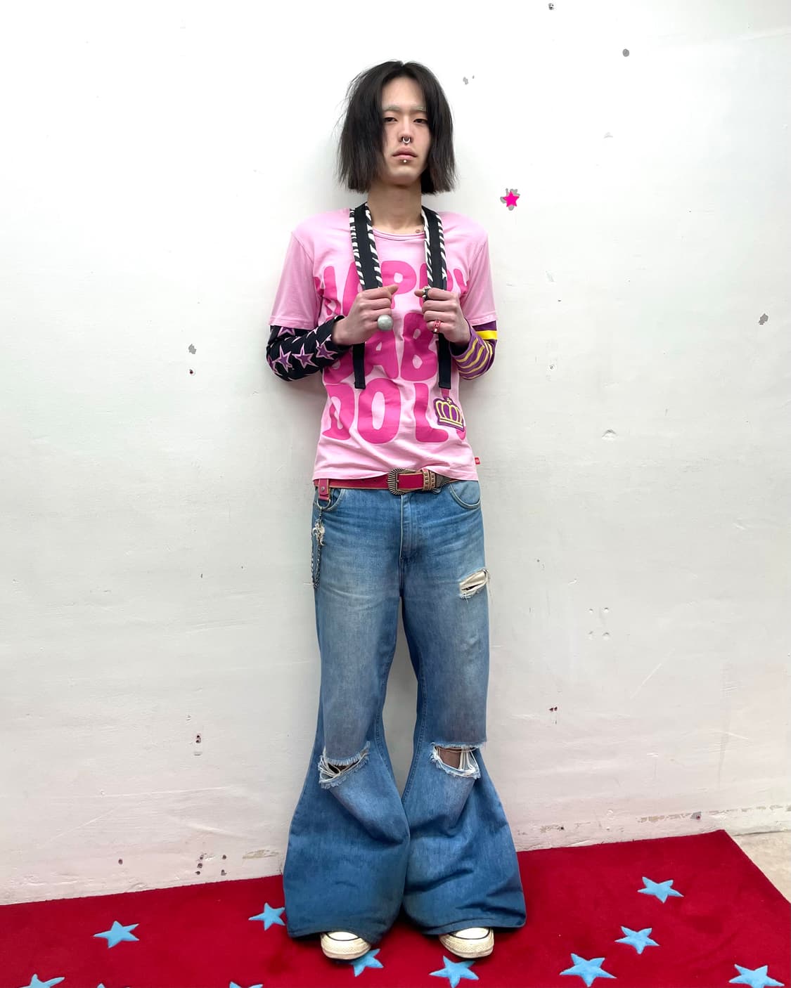 Baby doll retro purple star pink sleeve  상품이미지6