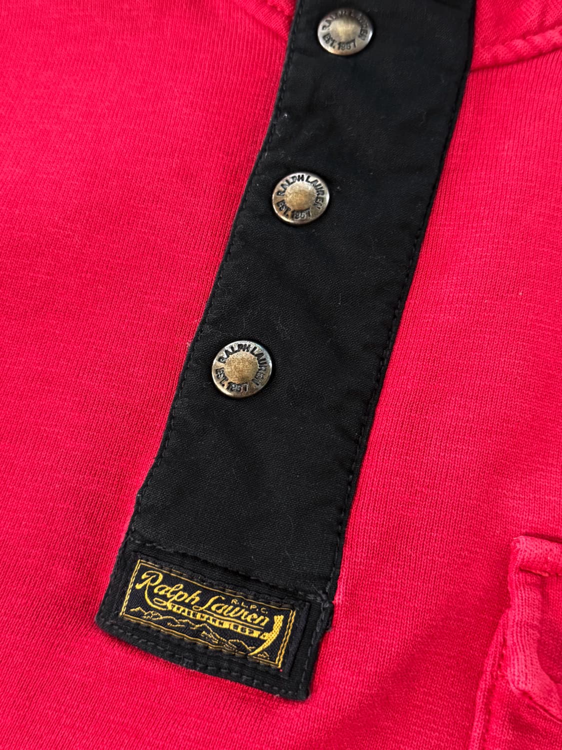 폴로 랄프로렌 루즈핏 레드 스냅하프집 스웻셔츠 상품이미지4