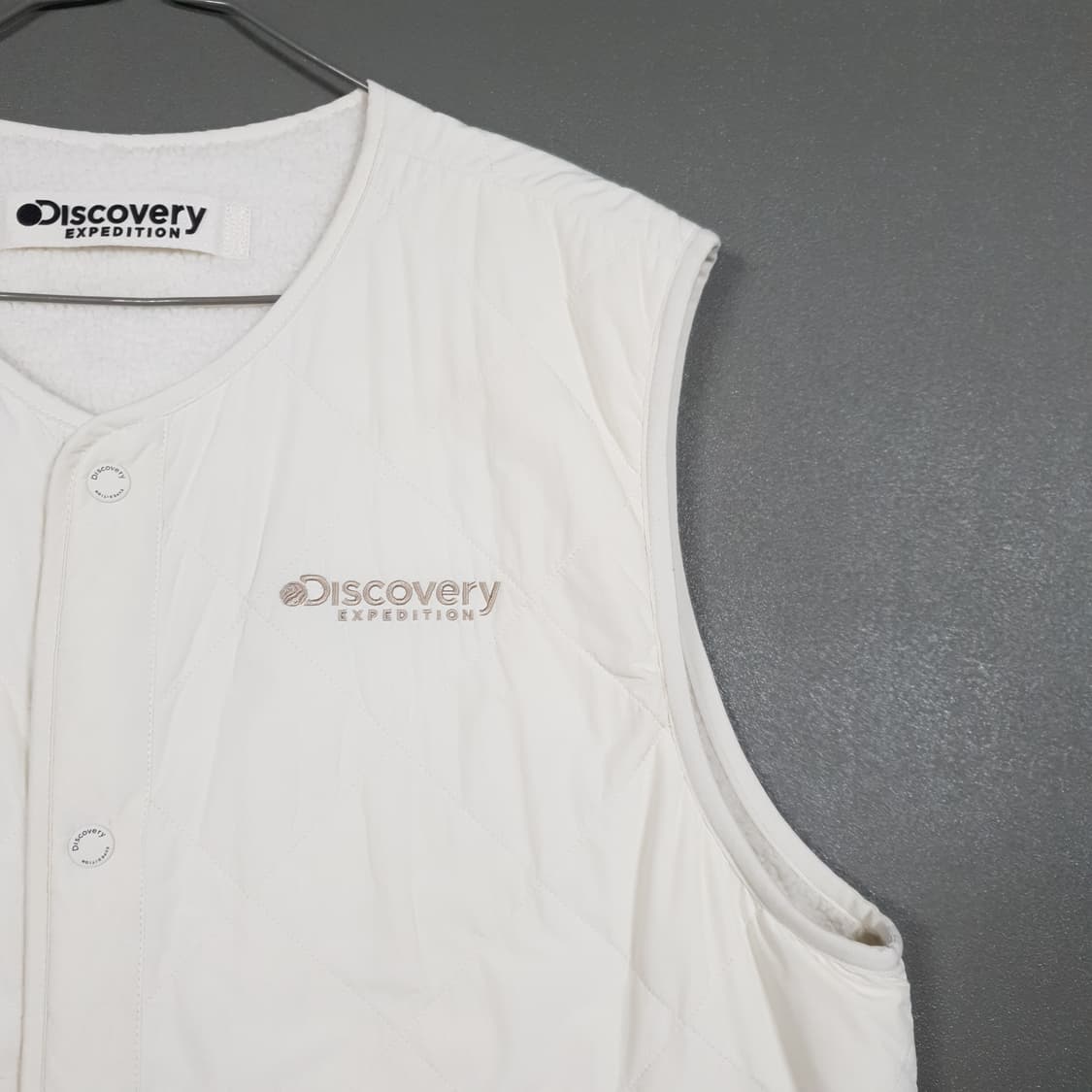 XL) 디스커버리 신형 21ss 리버서블 양면 퀼팅 쉐르파 플리스 베스트 상품이미지3