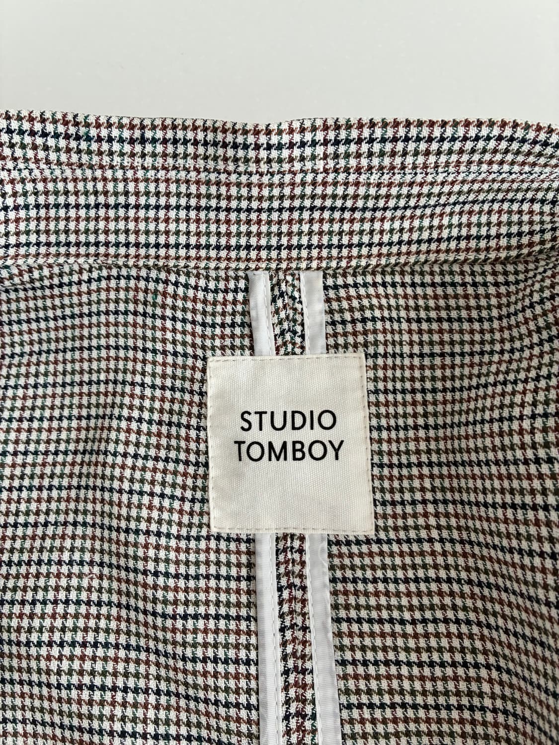 80-90-160) 스튜디오 톰보이 체크 린넨 자켓 상품이미지6