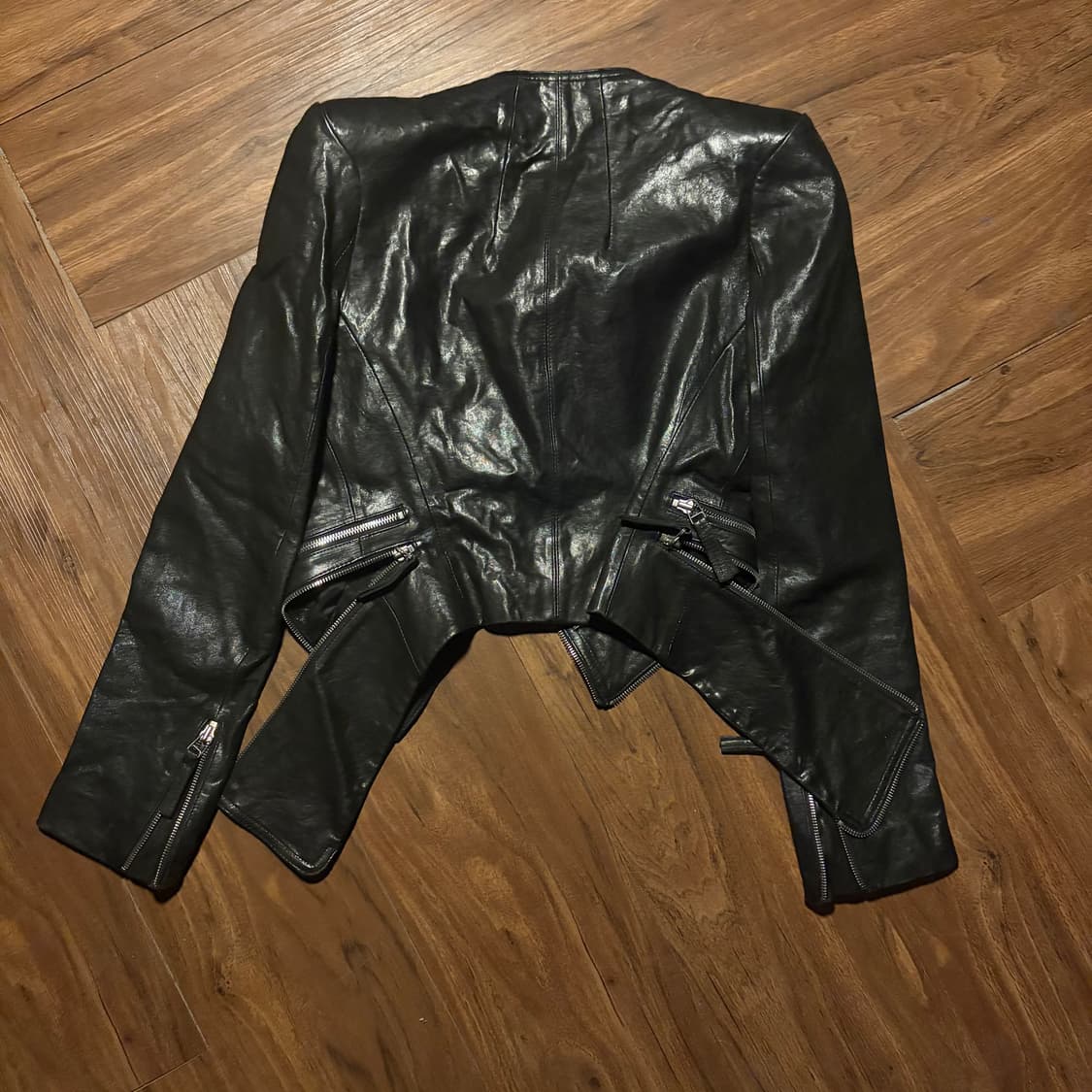 Asymmetric Lambskin Avant-Garde Jacket 상품이미지6