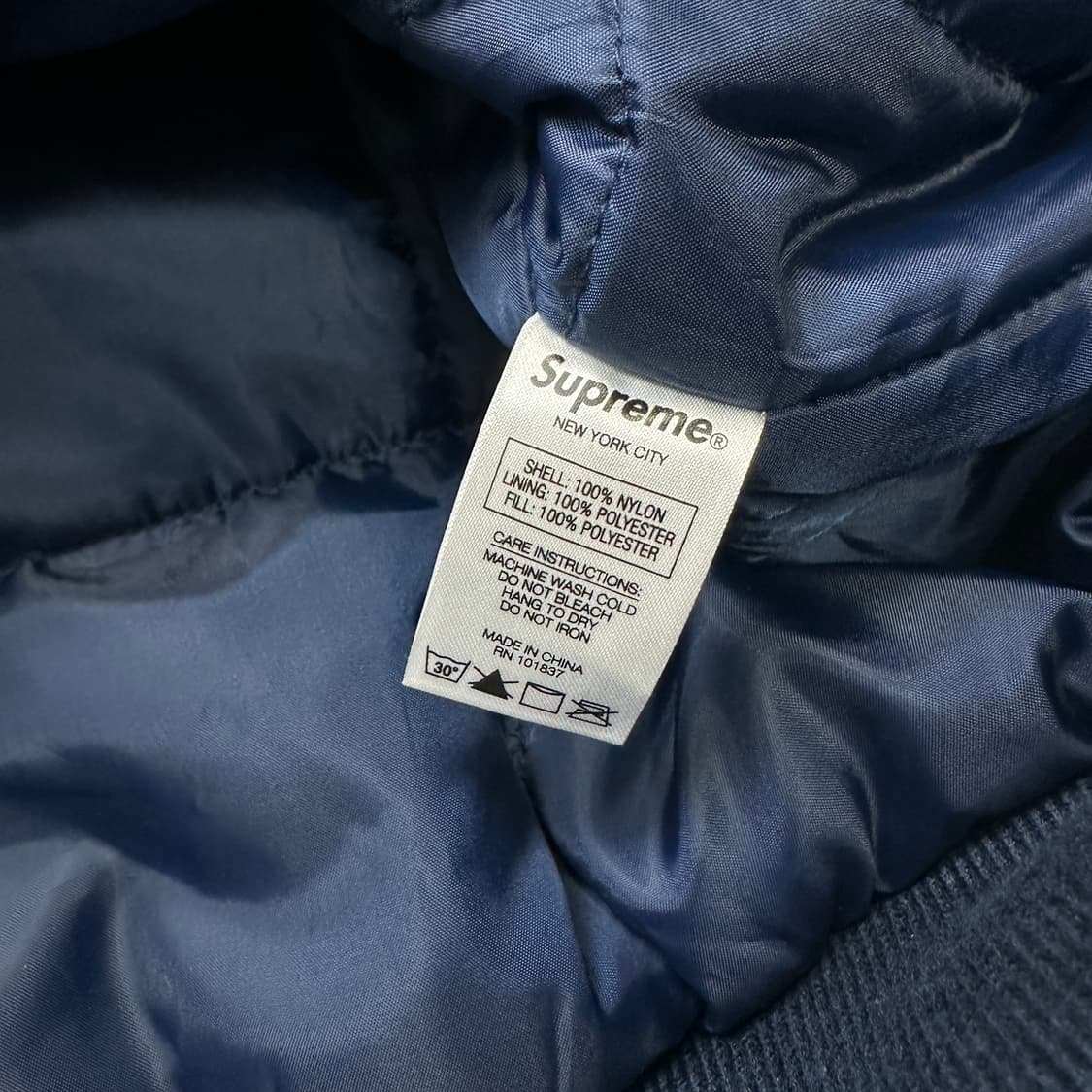 SUPREME 20AW Contrast Script 슈프림 바시티 자켓 상품이미지6