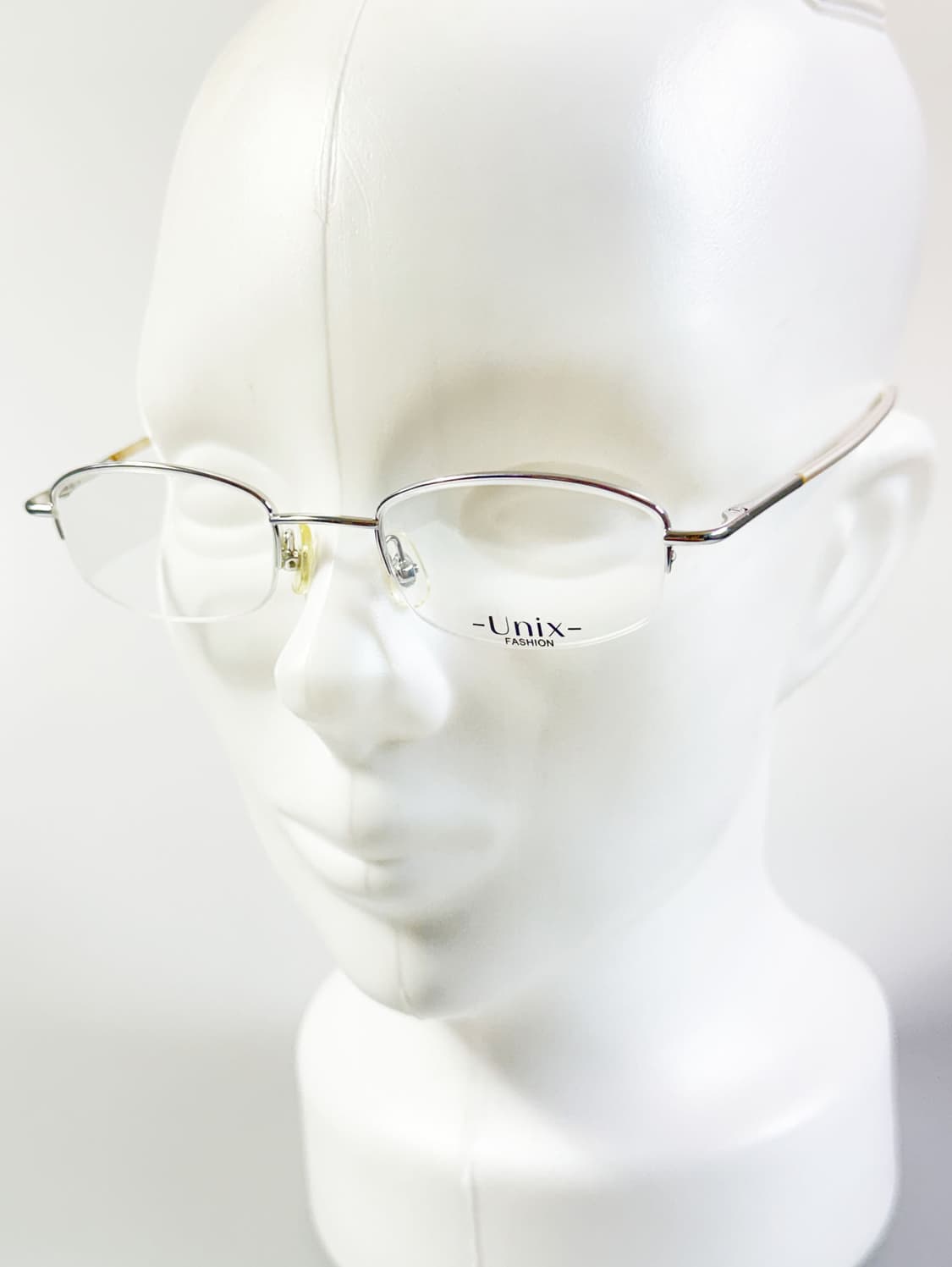 UNIX 실버 스퀘어 반무테 메탈 프레임 빈티지 안경 상품이미지8
