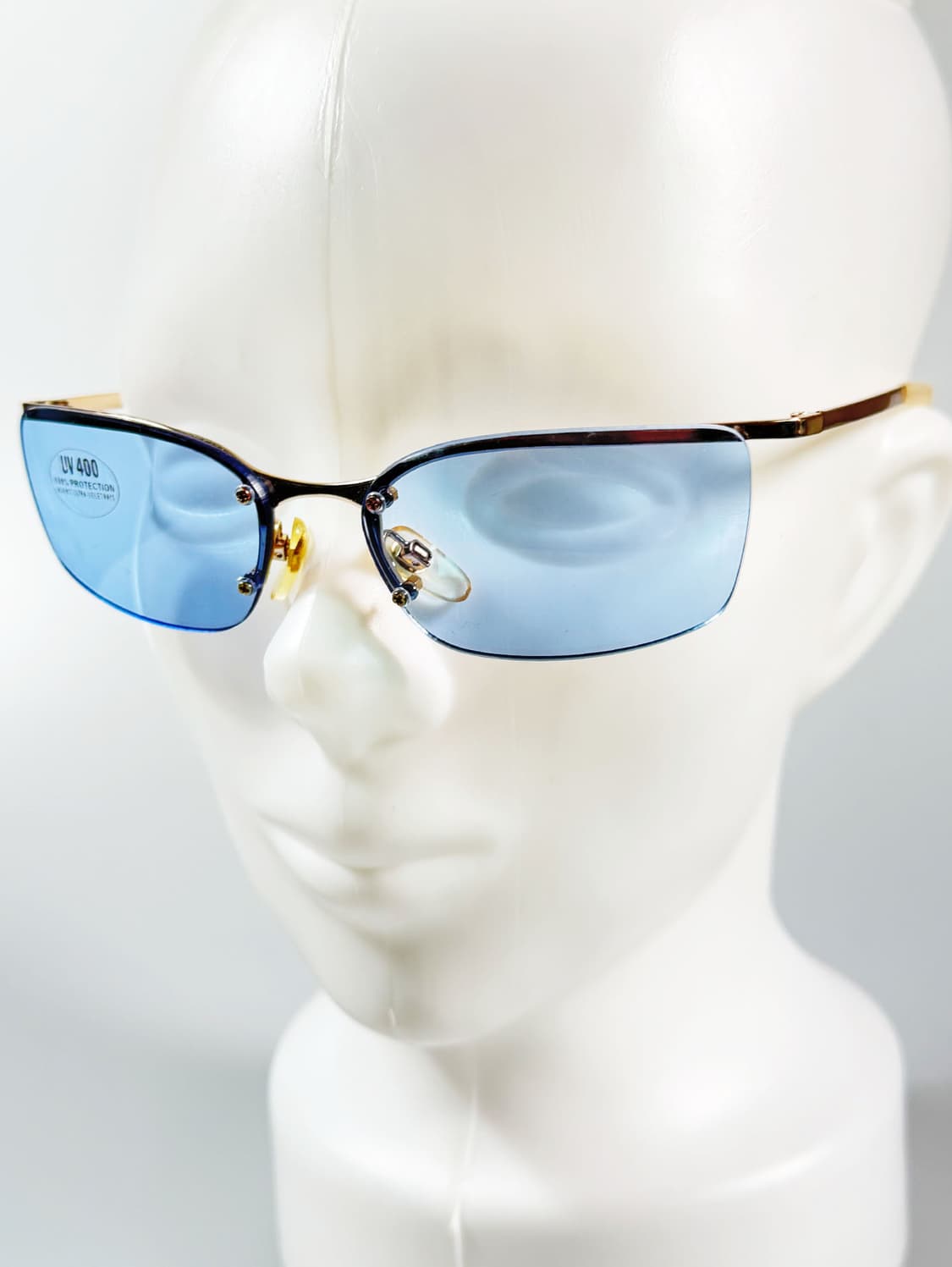 I.COM 무테 스퀘어 블루 틴트 빈티지 선글라스 상품이미지8