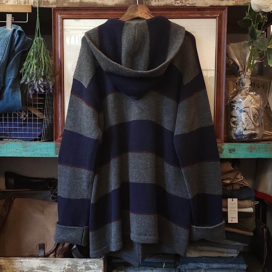 90s 폴로 랄프로렌 빅 스트라이프 샤커 울 로브 더플코트 105 상품이미지4