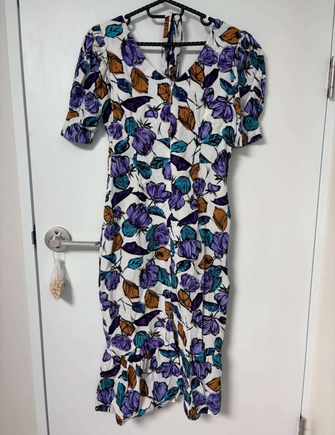 에이블리 브이넥 라이 린넨 페미닌 플라워 롱 원피스 상품이미지2