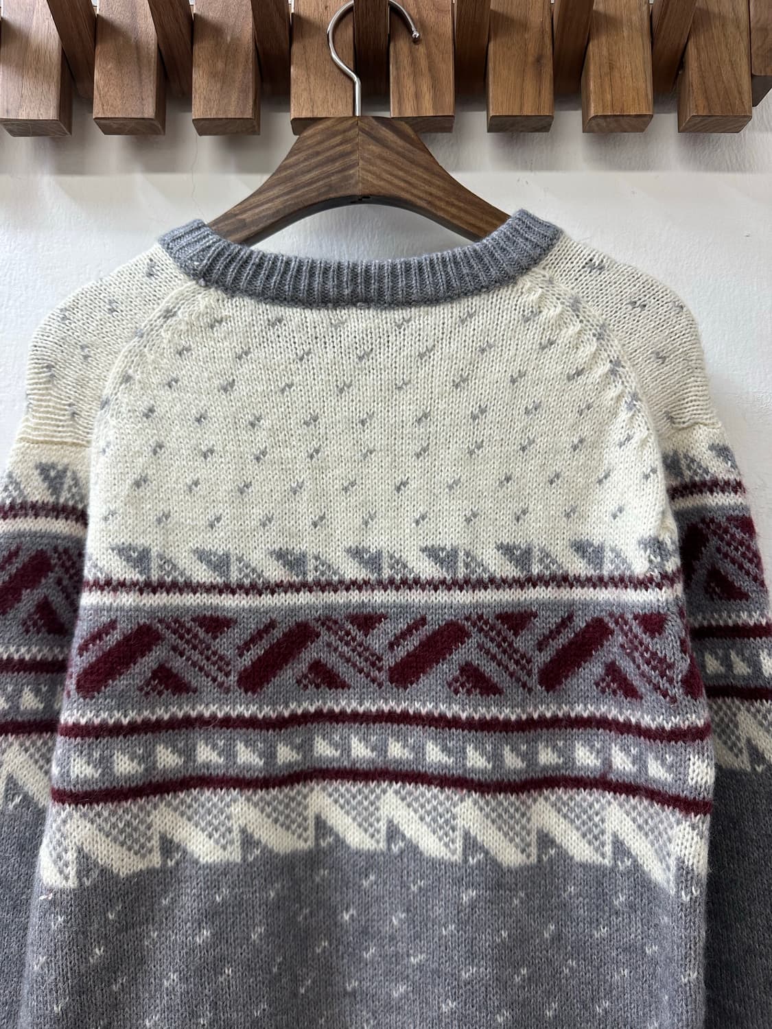 일본빈티지 노르딕 페어아일 울 혼방 니트 스웨터 상품이미지4