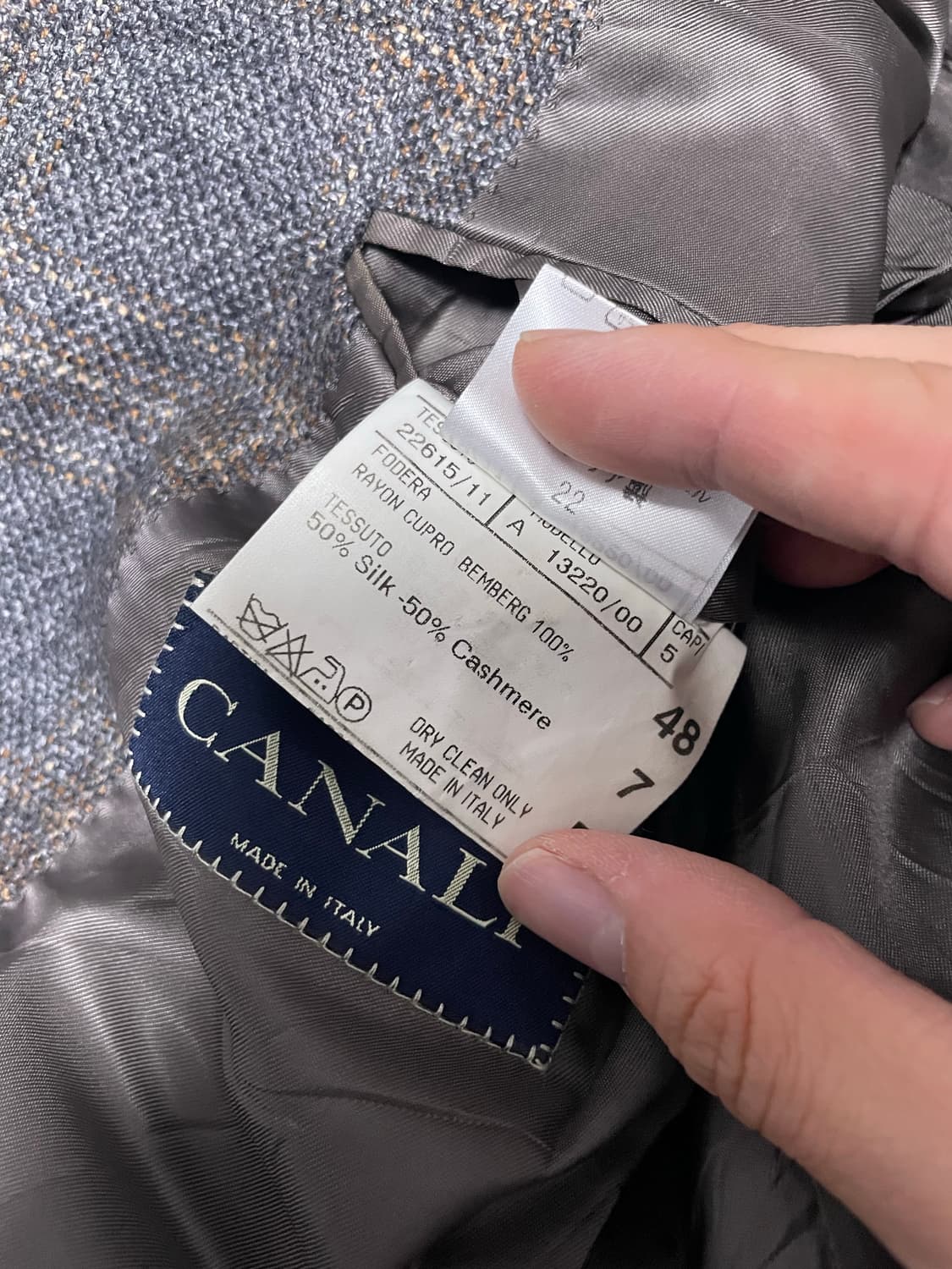 이태리제 카날리 캐시미어 실크 블레이저 사이즈 110 상품이미지4