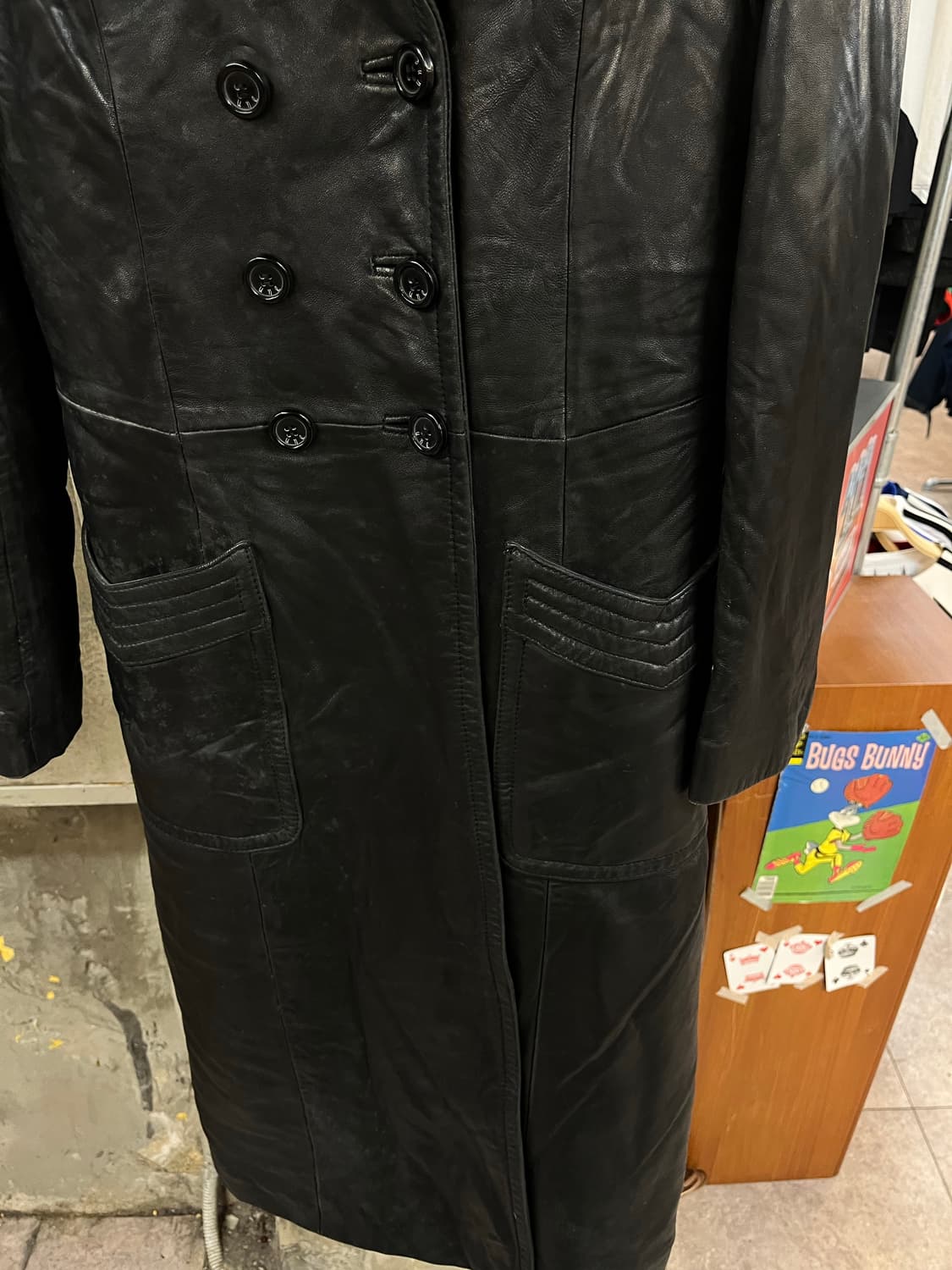 빈티지 양가죽 레더 롱코트 블랙 #csz2636 상품이미지5