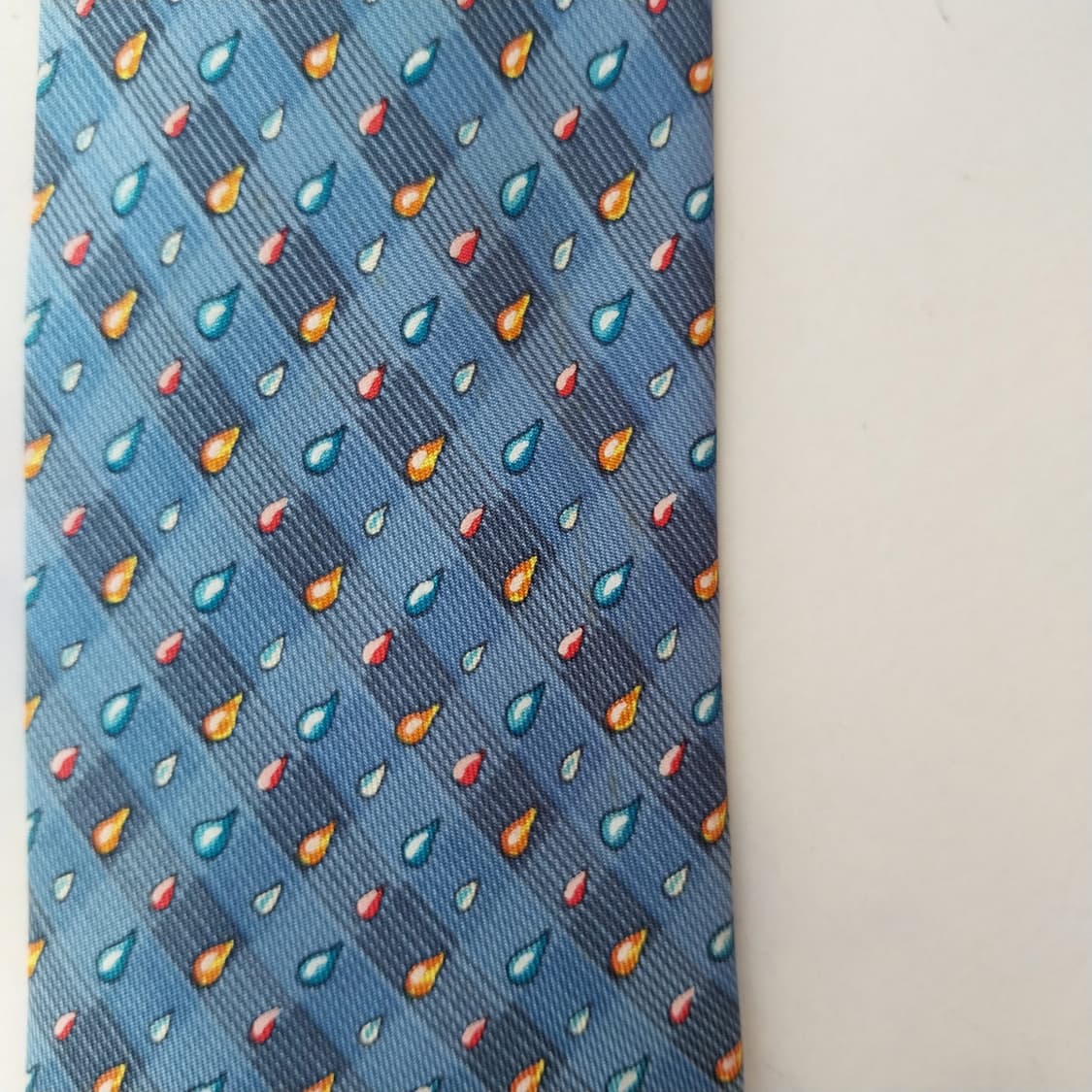 HERMES 에르메스 실크 블루 패턴 넥타이 9.4cm A등급 K2643 상품이미지9